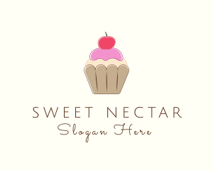 Sweet Cherry Cupcake  logo design