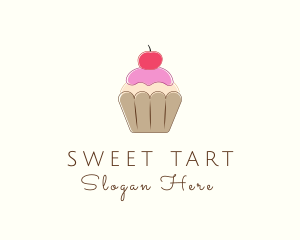 Sweet Cherry Cupcake  logo design