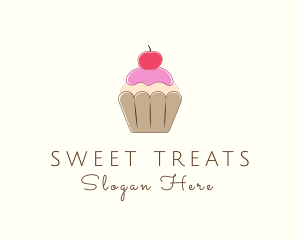 Sweet Cherry Cupcake  logo design
