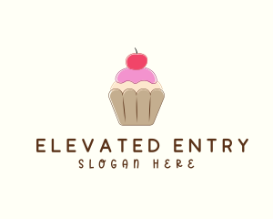 Sweet Cherry Cupcake  Logo