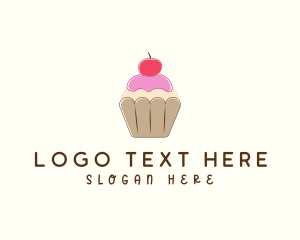 Sweet Cherry Cupcake  Logo