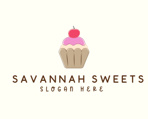 Sweet Cherry Cupcake  logo design