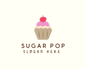 Sweet Cherry Cupcake  logo design