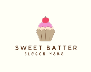 Sweet Cherry Cupcake  logo design