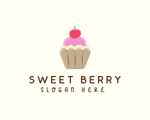 Sweet Cherry Cupcake  logo design