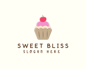 Sweet Cherry Cupcake  logo design