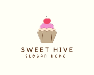 Sweet Cherry Cupcake  logo design