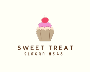 Sweet Cherry Cupcake  logo design