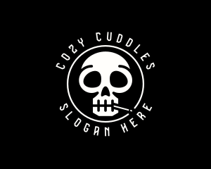 Skull Cigarette Smoking Logo