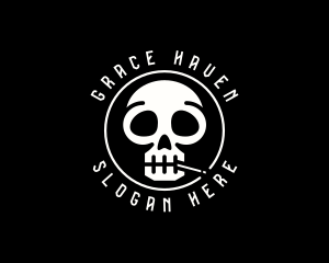 Skull Cigarette Smoking Logo