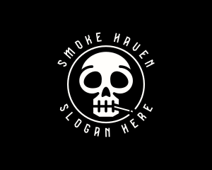 Skull Cigarette Smoking logo