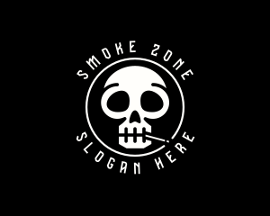 Skull Cigarette Smoking logo design