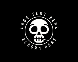 Indie - Skull Cigarette Smoking logo design