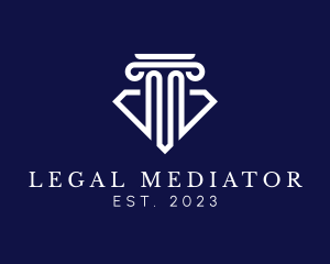 Justice Column Diamond logo design