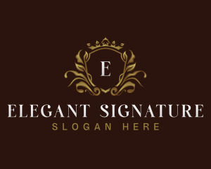 Elegant Crown Shield logo design