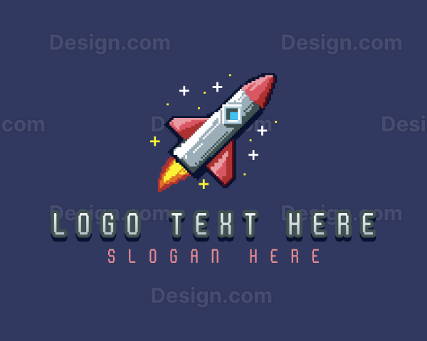 Rocket Spacecraft Videogame Logo