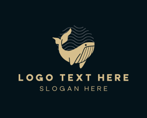 Gold Ocean Whale logo design