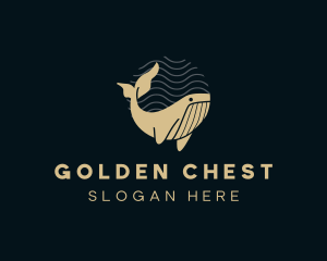 Gold Ocean Whale logo design