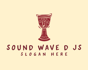 Djembe Tribal Note logo design