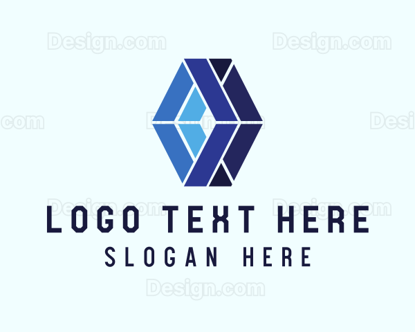 Geometric Blue Diamond Logo