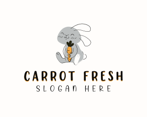 Bunny Carrot Cartoon logo design