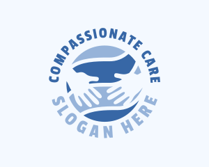 Blue Global Hands Charity logo design