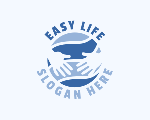 Blue Global Hands Charity logo design