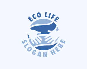 Blue Global Hands Charity logo design