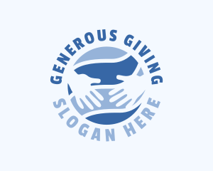 Blue Global Hands Charity logo design