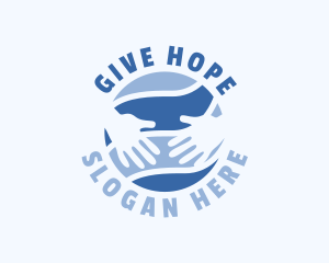 Blue Global Hands Charity logo design