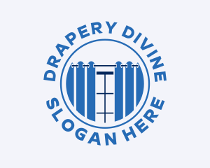 Curtain Drapery Window logo design