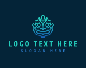 Maori Tribal Mask logo