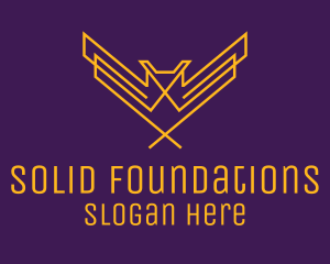 Gold Owl Bird  logo design