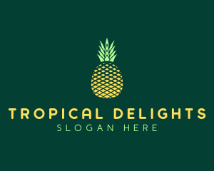 Fruit Geometric Pineapple logo design