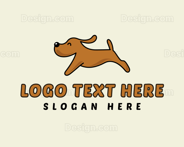 Running Cute Dog Logo