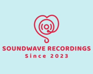 Heart Record Player logo design