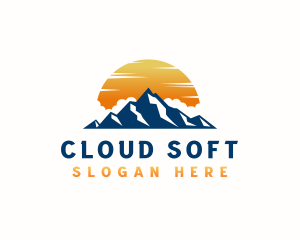 Mountain Clouds Sunset logo design