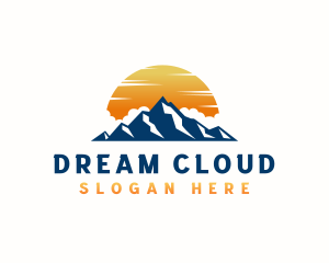 Mountain Clouds Sunset logo design