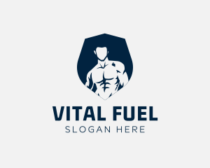 Man Muscle Shield logo design