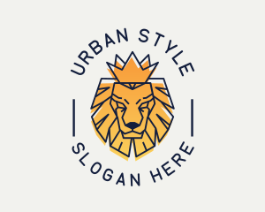 Gradient Crown Lion Logo