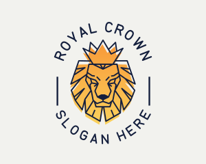 Gradient Crown Lion logo design