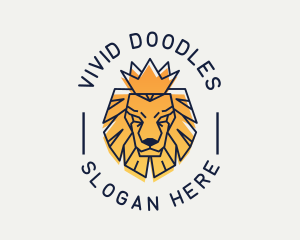 Gradient Crown Lion logo design