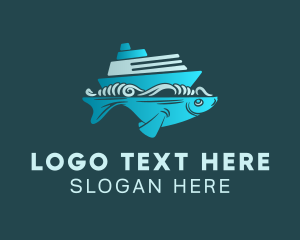 Blue Fishing Boat logo