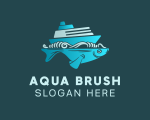 Blue Fishing Boat logo design