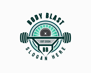 Barbell Workout Gym logo design