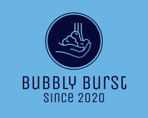 Hand Washing Soap Bubbles logo design