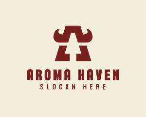 Arrow Horns Letter A logo design