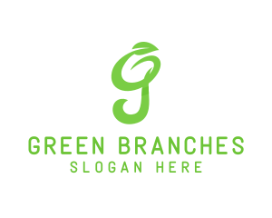 Green Organic Letter G logo design