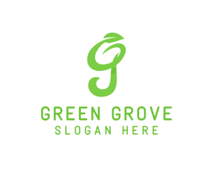 Green Organic Letter G logo design