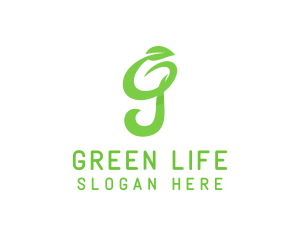 Green Organic Letter G logo design